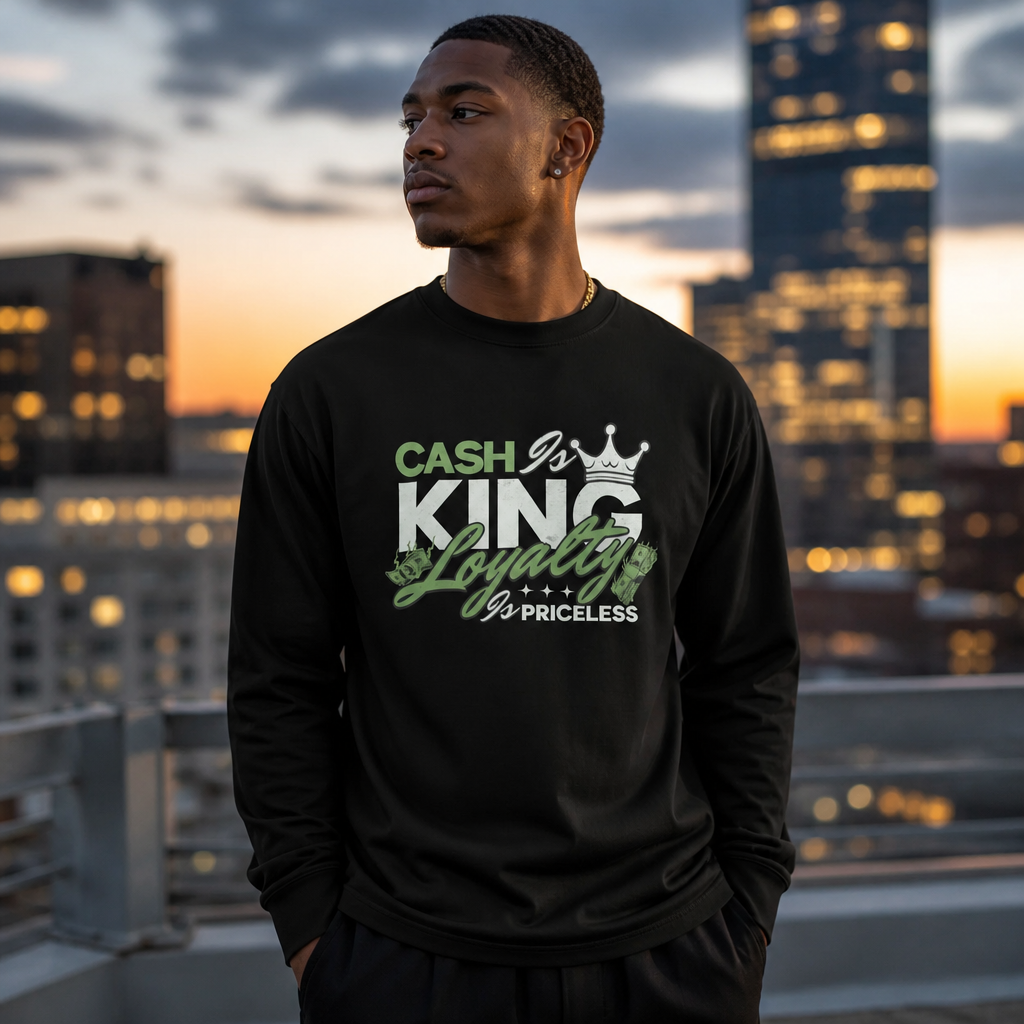 Stacks Cash Is King Black Long Sleeve On-Model