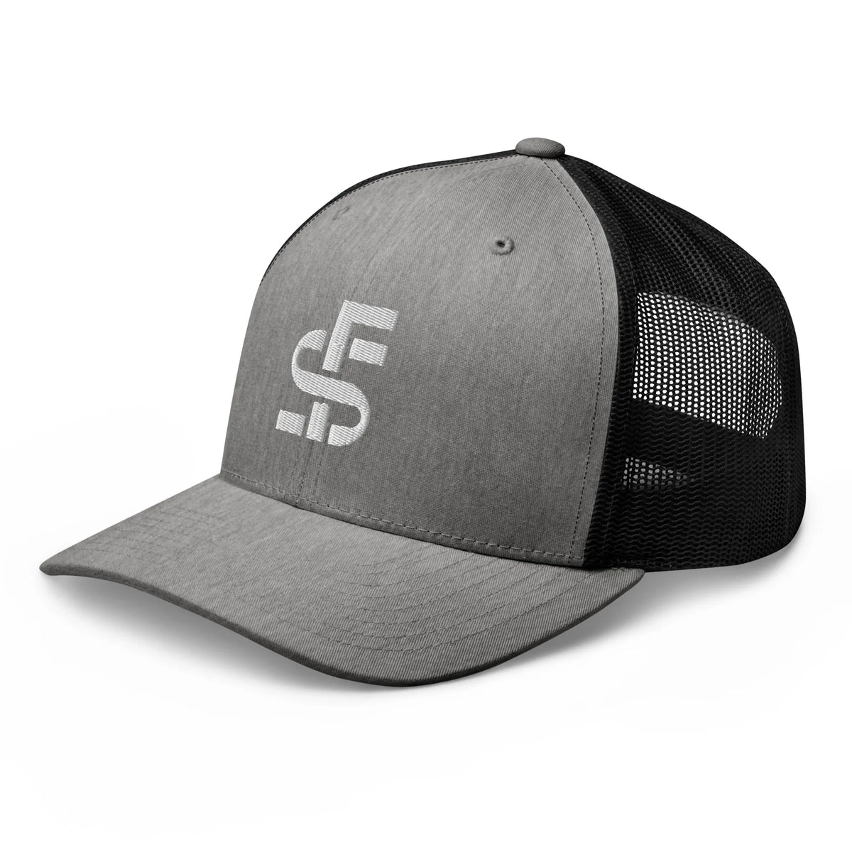 Stacks Signature Retro Trucker Cap Heather Black Profile