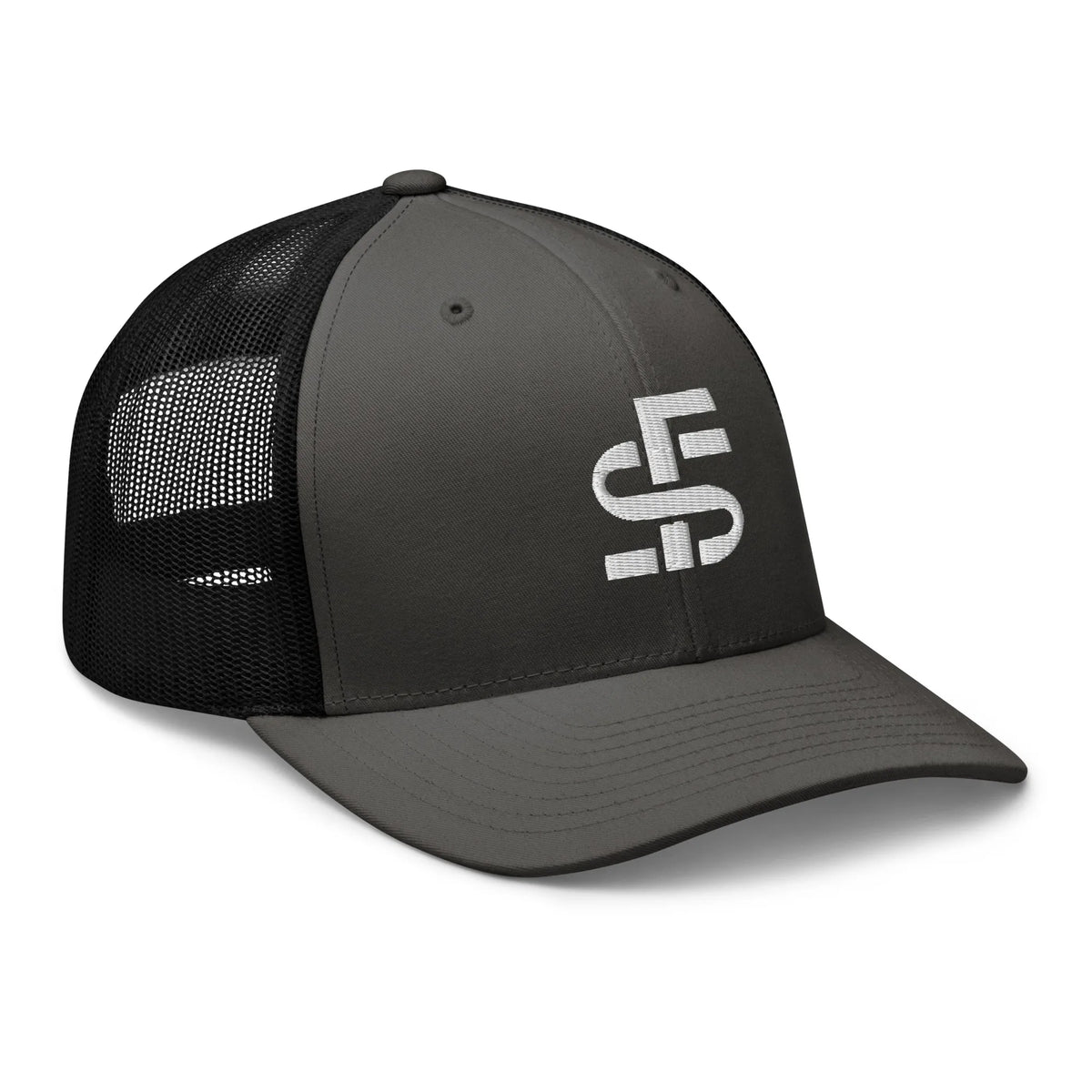 Stacks Signature Retro Trucker Cap Charcoal Black Profile