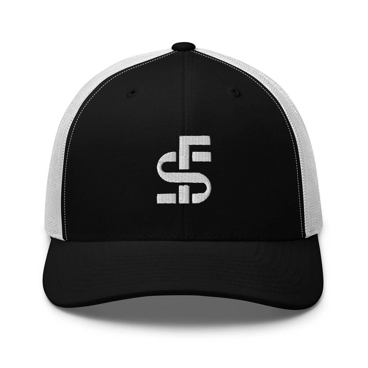 Stacks Signature Retro Trucker Cap Black White Front