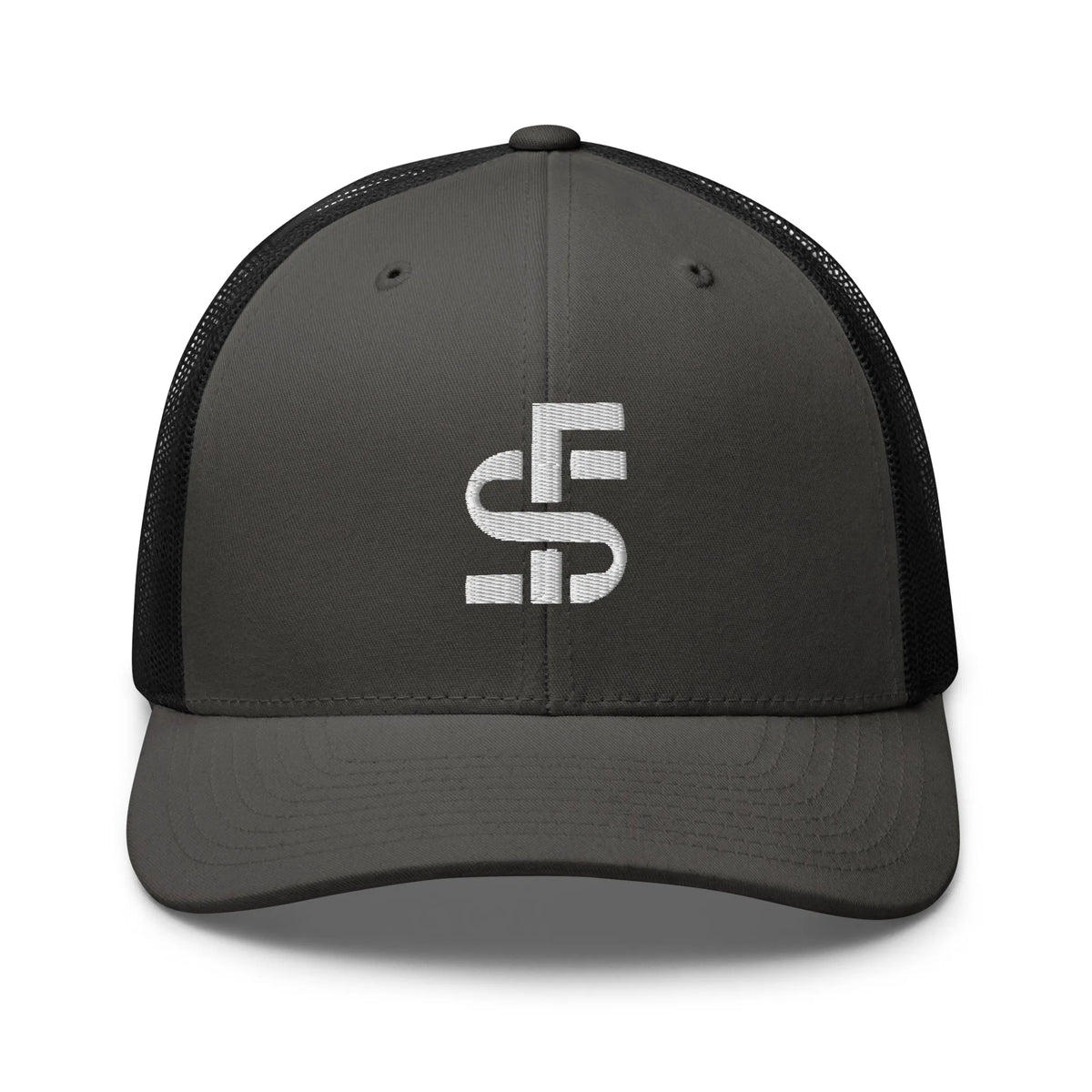 Stacks Signature Retro Trucker Cap Charcoal Black Front