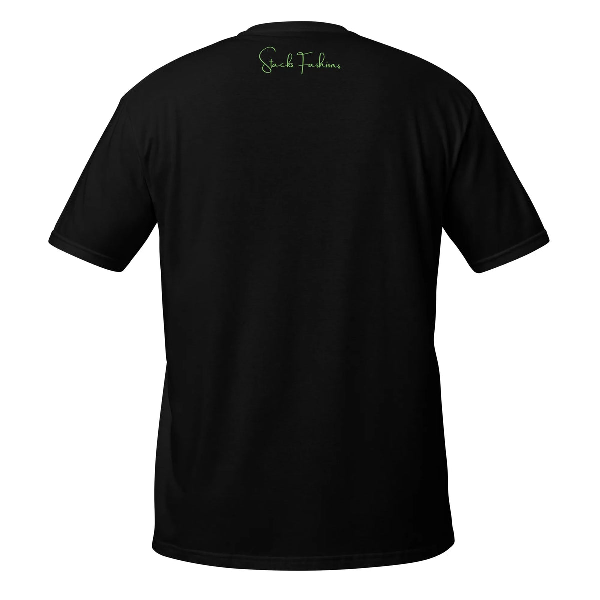 Stacks Financial Freedom T-Shirt Black Back Flat Mockup
