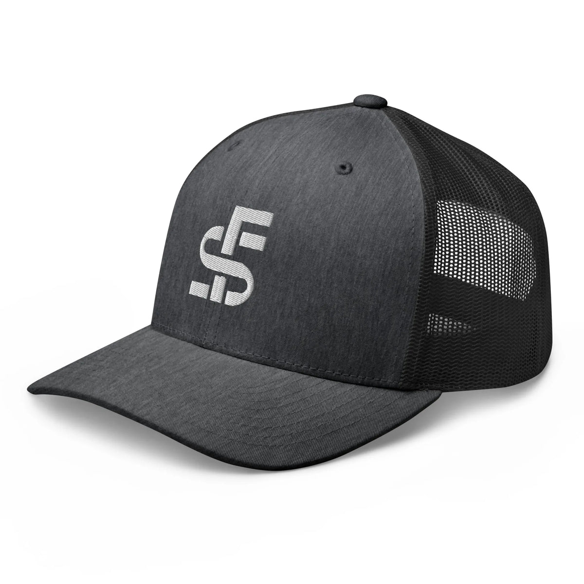 Stacks Signature Retro Trucker Cap Dark Heather Gray Profile
